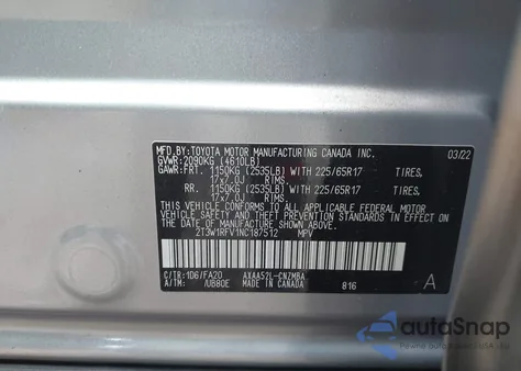 2022 Toyota Rav4 Xle from USA, damaged, VIN 2T3W1RFV1NC187512